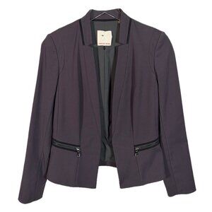 Rebecca Taylor Purplish Gray Peplum Zipper Accent Blazer Size 6